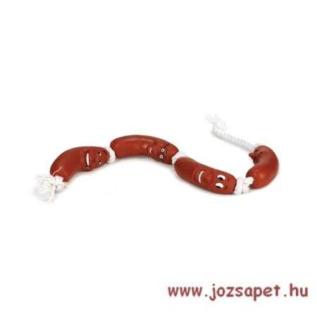 	 Kötéljáték kutyának, virslik kötélen 65 cm