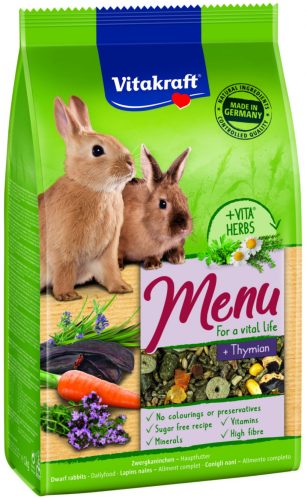 Vitakraft Menü Nyúlnak, Törpenyúlnak kakukkfűvel 1kg