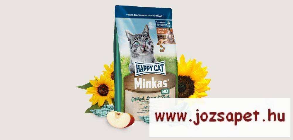 Happy Cat Minkas Mix macskatáp hallal és szárnyashússal 1,5 kg