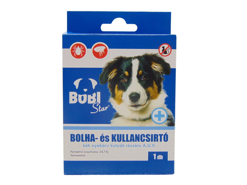 Bobi bolha és kullancsnyakörv közepes testű kutyáknak, kék