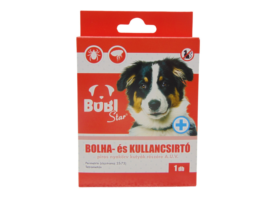 Bobi bolha és kullancs elleni nyakörv kicsi, piros