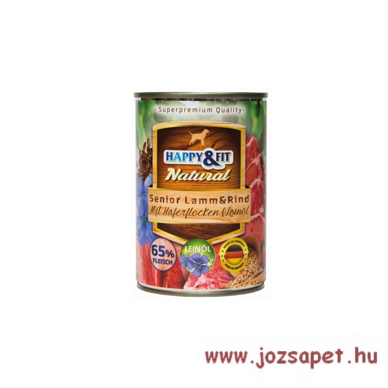 Happy & Fit Natural Senior Bárány & Marha Zabpehellyel & Lenmagolajjal 400g vagy 800g Happy & Fit Natural Senior Bárány & Marha Zabpehellyel & Lenmagolajjal 400g vagy 800g