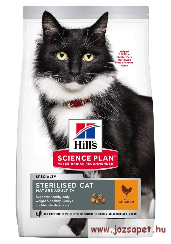Hill's Feline Sterilised Cat Mature Adult ivartalanított macskának 3kg
