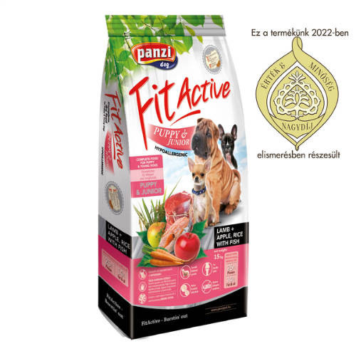 Panzi FitActive Hypoallergenic Puppy Lamb (bárány,rizs,alma) száraztáp - Kölyök kutyák részére (15kg)