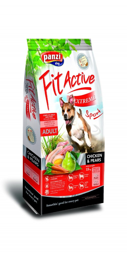 Panzi FitActive Extreme Sport Adult (csirke,körte) száraztáp - Magas aktivitású felnőtt kutyák részére (15kg)